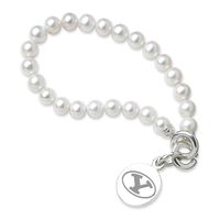Brigham Young University Pearl Bracelet with Sterling Silver Charm