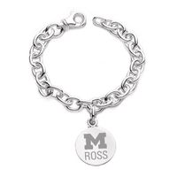 Michigan Ross Sterling Silver Charm Bracelet
