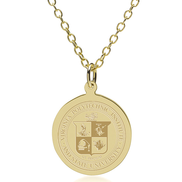 Virginia Tech 18K Gold Pendant & Chain