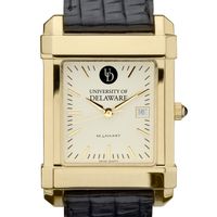 Delaware Men's Gold Quad with Leather Strap