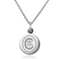 Clemson Necklace with Charm in Sterling Silver