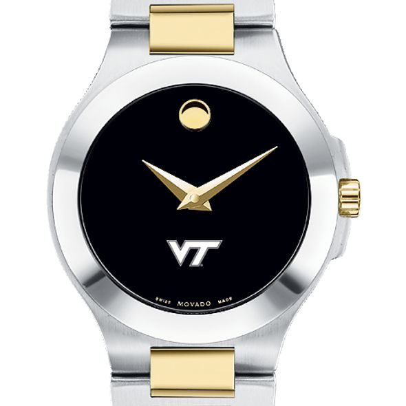 Virginia Tech Women's Movado Collection Two-Tone Watch with Black Dial - Image 1