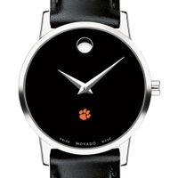 Clemson Women's Movado Museum with Leather Strap