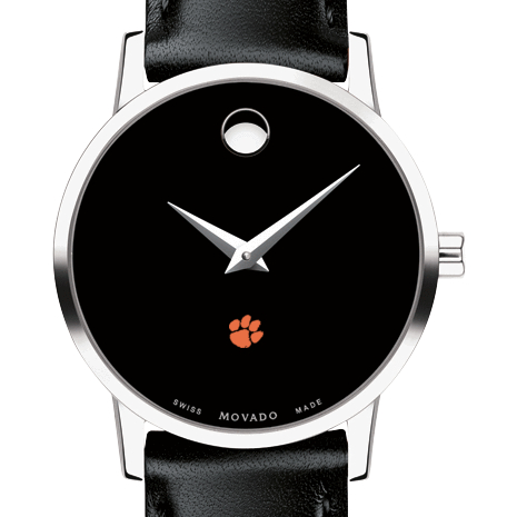 Clemson Women's Movado Museum with Leather Strap