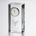 Ball State Tall Glass Desk Clock by Simon Pearce - Image 1