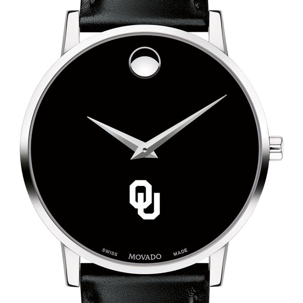 Oklahoma Men's Movado Museum with Leather Strap - Image 1