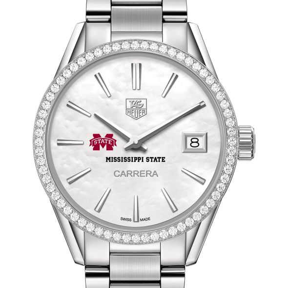 Mississippi State Women's TAG Heuer Steel Carrera with MOP Dial & Diamond Bezel