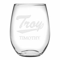Troy Stemless Wine Glasses Made in the USA - Set of 2