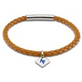 click to view USAFA Leather Bracelet with Sterling Silver Tag - Saddle - Image 1