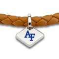 click to view USAFA Leather Bracelet with Sterling Silver Tag - Saddle - Image 2