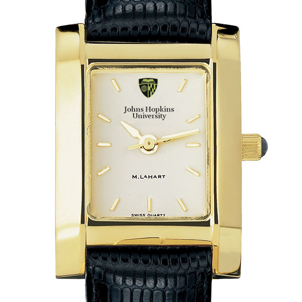 Johns Hopkins Women's Gold Quad Watch with Leather Strap