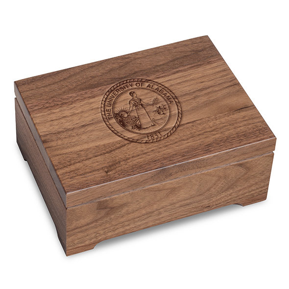 University of Alabama Solid Walnut Desk Box