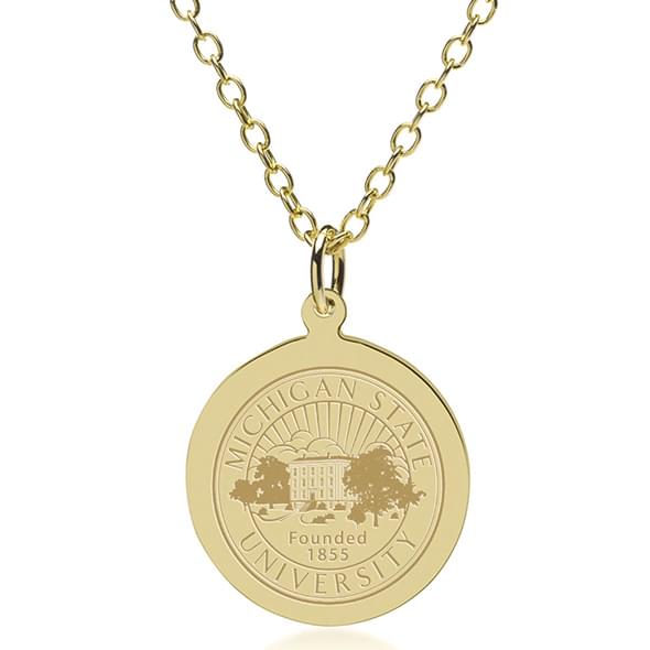 Michigan State 18K Gold Pendant & Chain