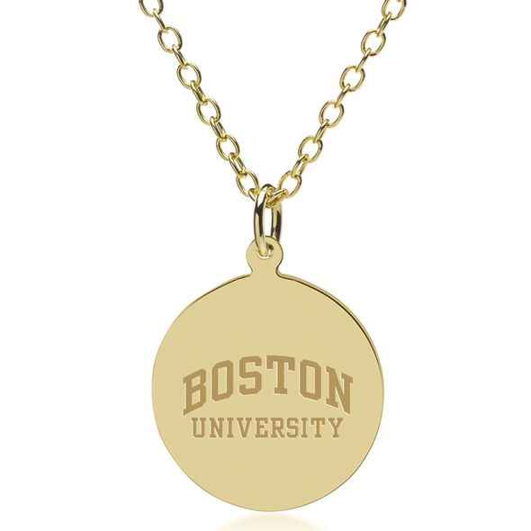 Boston University 18K Gold Pendant & Chain