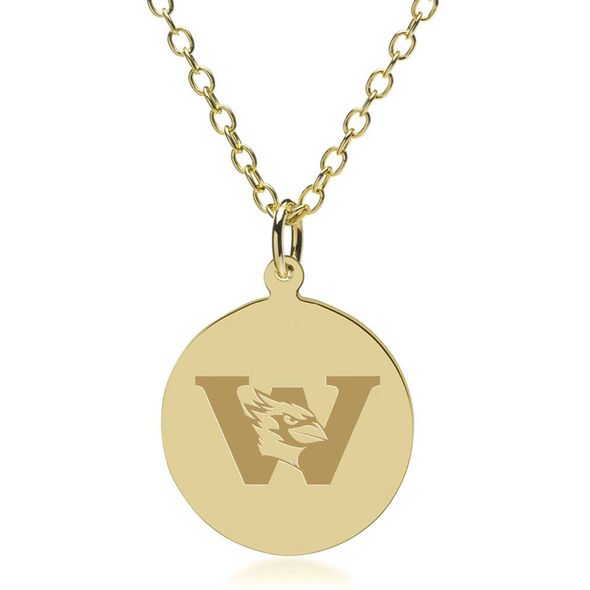 Wesleyan 14K Gold Pendant & Chain - Image 1