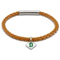 click to view Dartmouth Leather Bracelet with Sterling Silver Tag - Saddle - Image 1