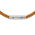click to view Dartmouth Leather Bracelet with Sterling Silver Tag - Saddle - Image 3