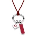 Chicago Silk Necklace with Enamel Charm & Sterling Silver Tag - Image 2