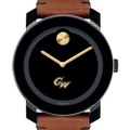 George Washington University Men's Movado BOLD with Brown Leather Strap - Image 1