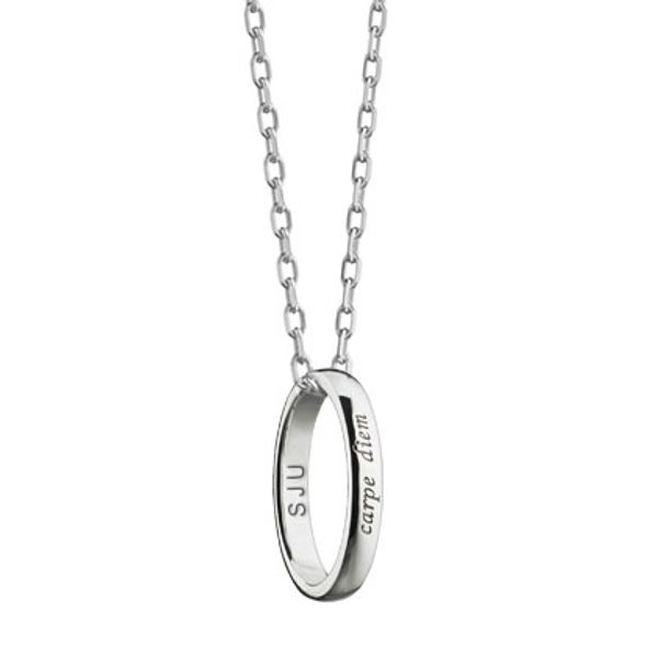 Saint Joseph's Monica Rich Kosann "Carpe Diem" Poesy Ring Necklace in Silver - Image 1
