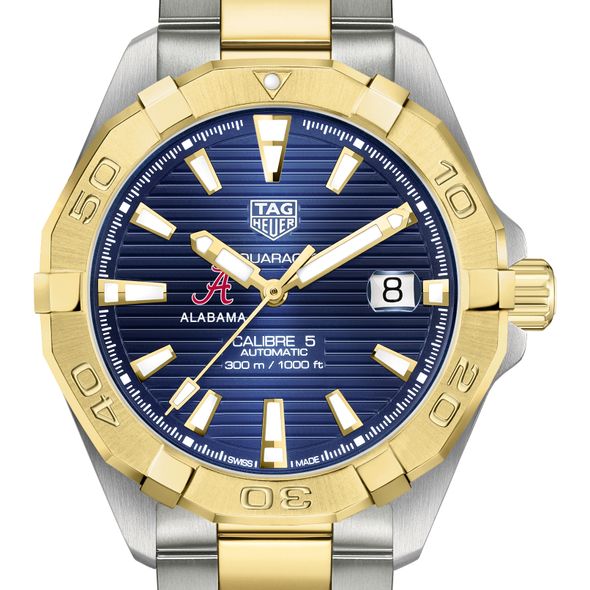Alabama Men's TAG Heuer Automatic Two-Tone Aquaracer with Blue Dial - Image 1