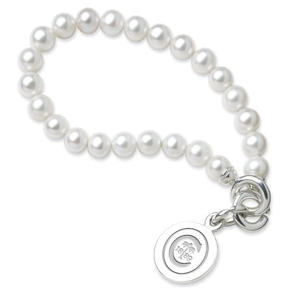 Clemson Pearl Bracelet with Sterling Silver Charm - Image 1