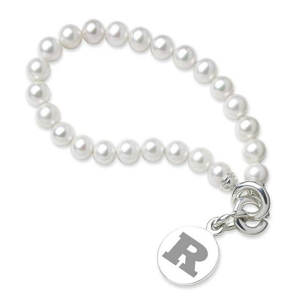 Rutgers University Pearl Bracelet with Sterling Silver Charm - Image 1