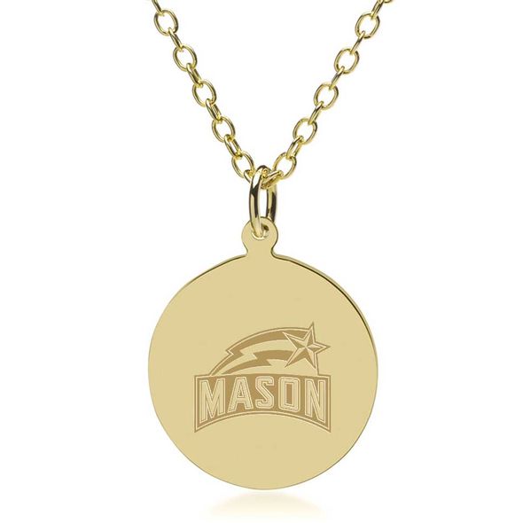 George Mason University 18K Gold Pendant & Chain - Image 1