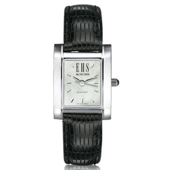Women's Mother of Pearl Quad Watch with Leather Strap - Image 1