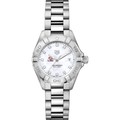 click to view LSU Women's TAG Heuer Steel Aquaracer with MOP Diamond Dial - Image 2