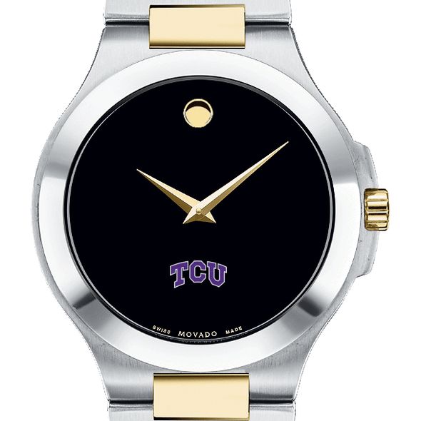 TCU Men's Movado Collection Two-Tone Watch with Black Dial - Image 1