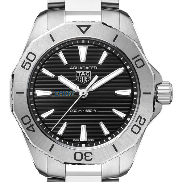 Emory Men's TAG Heuer Steel Aquaracer with Black Dial - Image 1