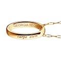Georgia Tech Monica Rich Kosann "Carpe Diem" Poesy Ring Necklace in Gold - Image 3
