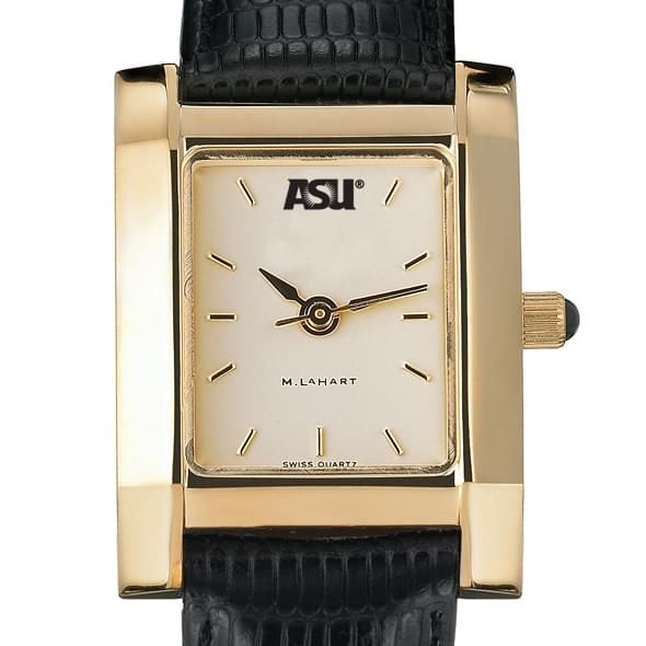 ASU Women's Gold Quad Watch with Leather Strap