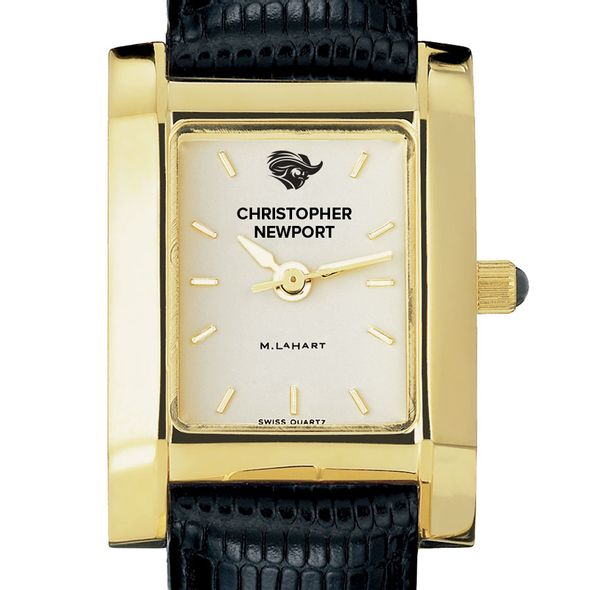 Christopher Newport University Women's Gold Quad with Leather Strap