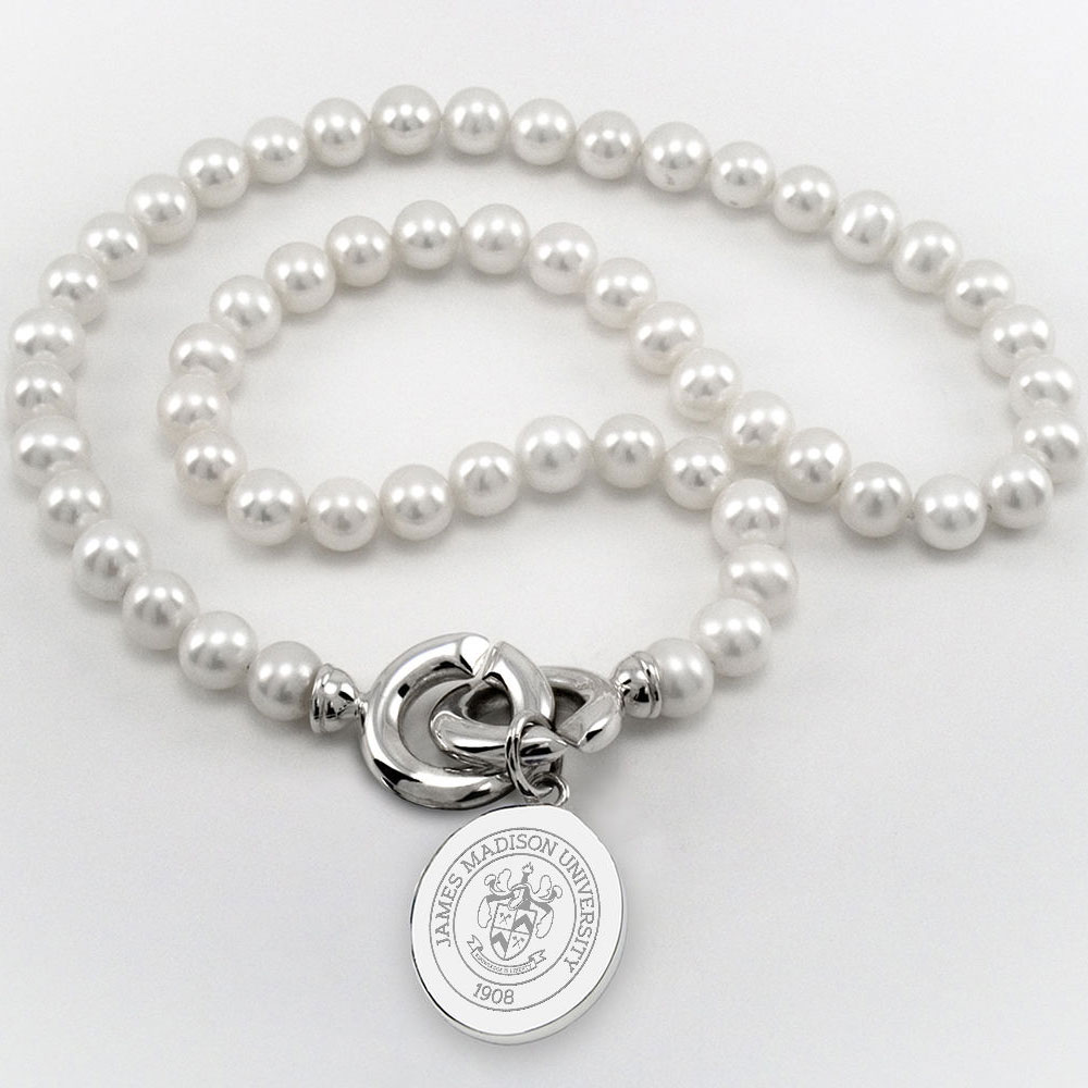 James Madison Pearl Necklace with Sterling Silver Charm