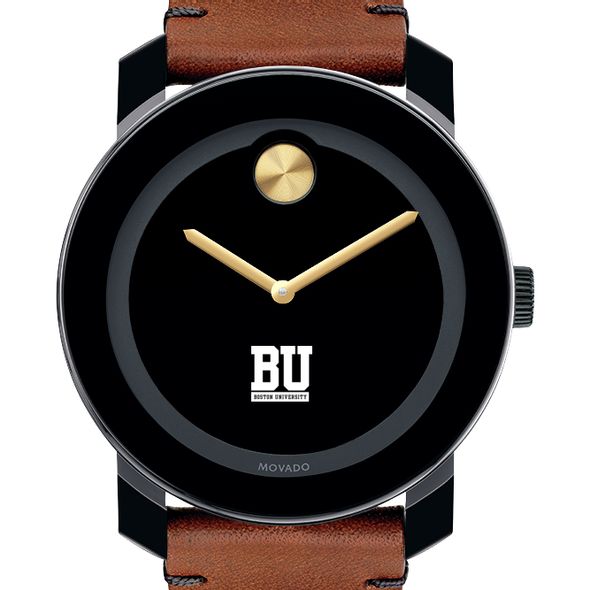 Boston University Men's Movado BOLD with Brown Leather Strap