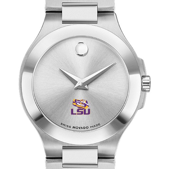 LSU Women's Movado Collection Stainless Steel Watch with Silver Dial - Image 1