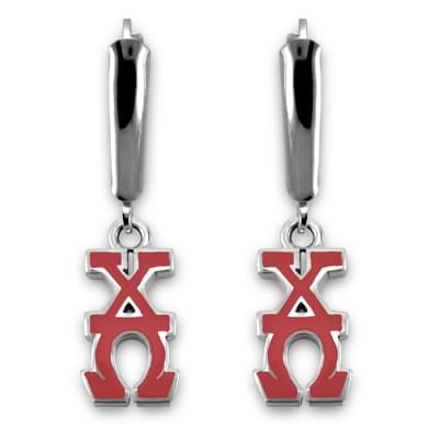 Chi Omega Greek Letter Earrings