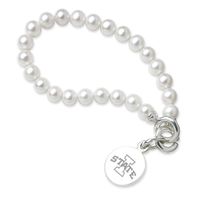 Iowa State University Pearl Bracelet with Sterling Silver Charm