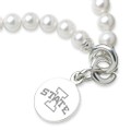 Iowa State University Pearl Bracelet with Sterling Silver Charm - Image 2