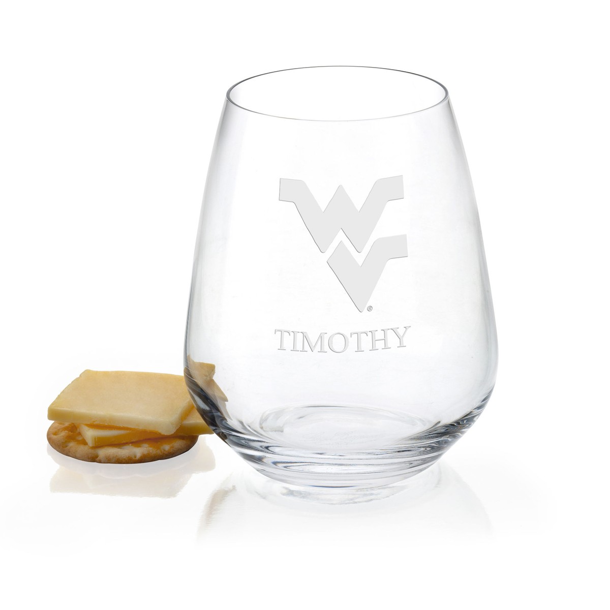 West Virginia University Stemless Wine Glasses - Set of 4 at M.LaHart & Co.