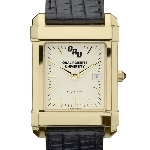 Oral Roberts Men's Gold Quad with Leather Strap - Image 1