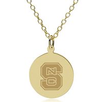 NC State 14K Gold Pendant & Chain