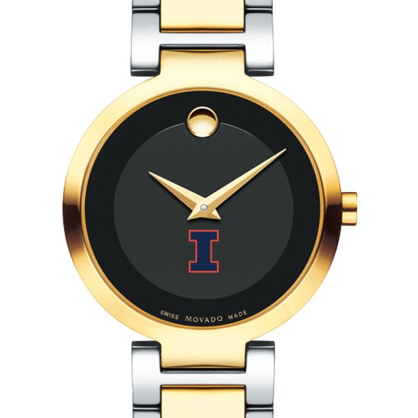 University of Illinois Women's Movado Two-Tone Modern Classic Museum with Bracelet