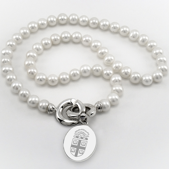 Brown Pearl Necklace with Sterling Silver Charm