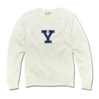 Yale Ivory and Navy Blue Letter Sweater by M.LaHart