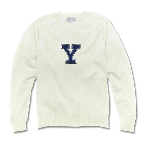Yale Ivory and Navy Blue Letter Sweater by M.LaHart - Image 1