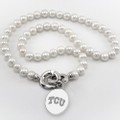TCU Pearl Necklace with Sterling Silver Charm - Image 1