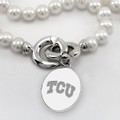 TCU Pearl Necklace with Sterling Silver Charm - Image 2